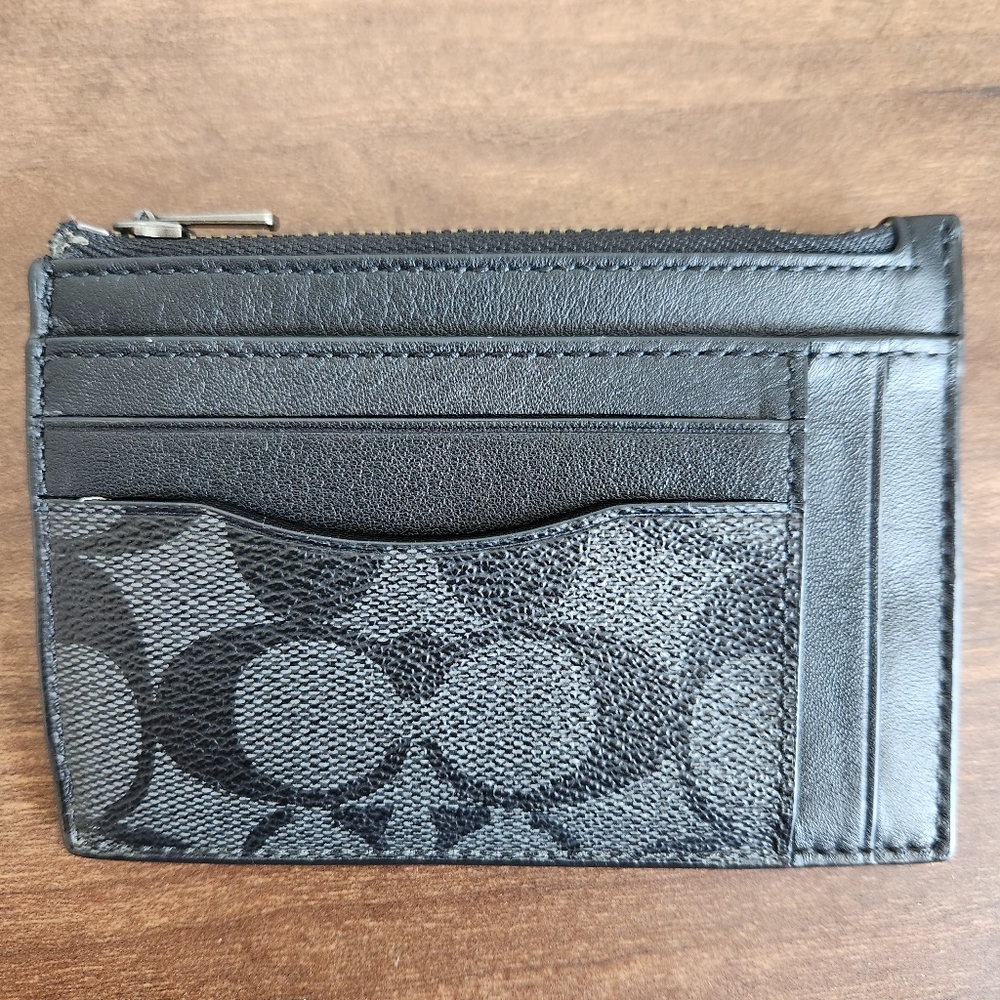 Coach men wallet black and grey cardholder